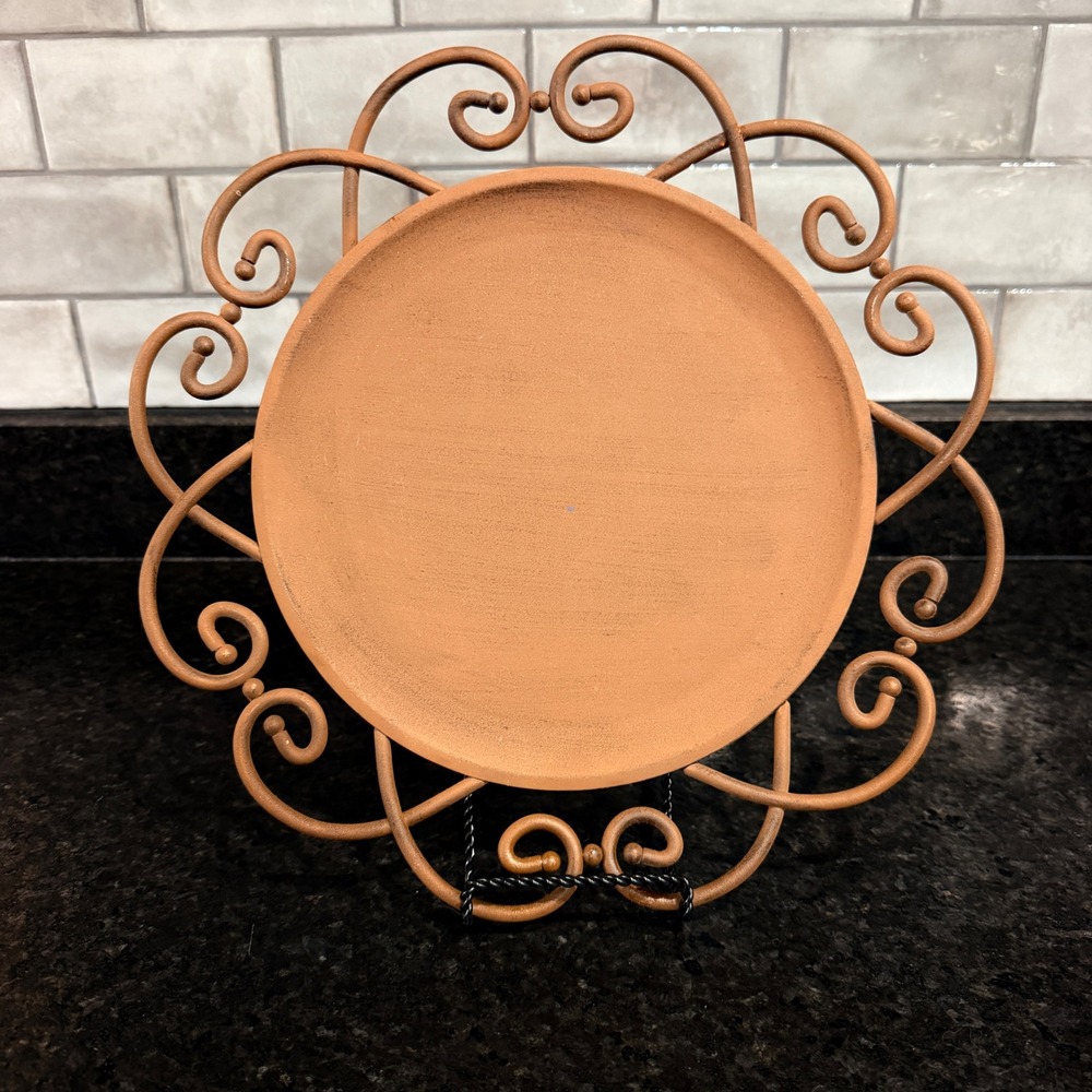 Southern Living at HOME Metal Scrollwork Covington Tray Charger Terracotta Rust